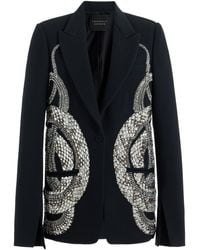 Cucculelli Shaheen - Battle Royale Crystal-embellished Silk-wool Blazer Jacket - Lyst