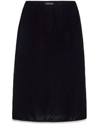 Prada - Velvet Midi Skirt - Lyst