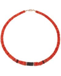 Dezso by Sara Beltran - Red Coral Puka Shell Necklace - Lyst