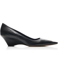 The Row - Liisa Leather Wedge Pumps - Lyst