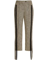 Hellessy Eckland Panelled Houndstooth Cotton-blend Skinny Trousers - Brown