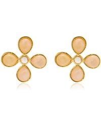Sylvia Toledano - Pansy Golden Brass Quartz Earrings - Lyst