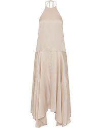 St. Agni - Handkerchief Silk Halter Dress - Lyst
