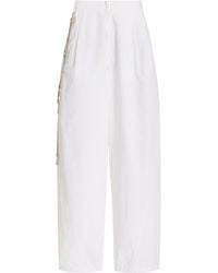 DARKPARK - Phebe Chain-embellished Cotton Wide-leg Pants - Lyst