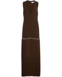 Michael Kors - Tasseled Crepe Wool Maxi Dress - Lyst