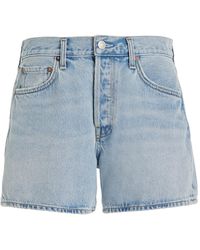 Agolde - Parker Long Organic Cotton Denim Shorts - Lyst