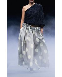 KHAITE - Riley Gathered Silk Gazar Maxi Skirt - Lyst