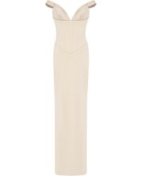 The New Arrivals Ilkyaz Ozel - Shakti Satin Corset Maxi Dress - Lyst