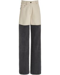Peter Do Two-tone Straight-leg Jeans - Gray