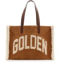 Golden Goose - California Shearling-trimmed Suede Tote - Lyst