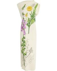 Oscar de la Renta - Foxglove-Printed Jersey Midi Dress - Lyst