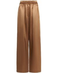 Ferragamo - Satin Wide-Leg Trousers - Lyst