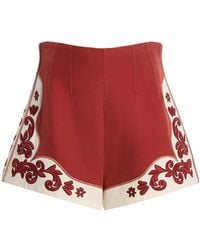 ALÉMAIS - Duke Embroidered Crepe Shorts - Lyst