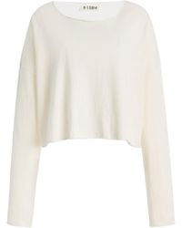 ÉTERNE - Cropped Cotton-Linen Boat-Neck Top - Lyst
