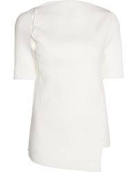 Courreges - Oblique Buttoned Knit Top - Lyst