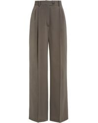 Beaufille Burnell Pleated High-rise Wide-leg Pants - Gray