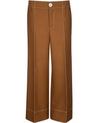 Bally Twill Palazzo Trousers - Brown