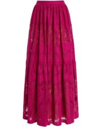 Zuhair Murad - Cotton-blend Lace Midi Skirt - Lyst