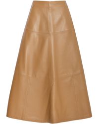 Altuzarra - Varda Leather Midi Skirt - Lyst