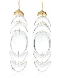 Ten Thousand Things - Double Peacock 18k Yellow Gold Crystal Earrings - Lyst