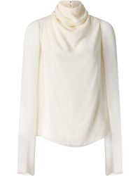 Altuzarra - Cara Draped Georgette Top - Lyst