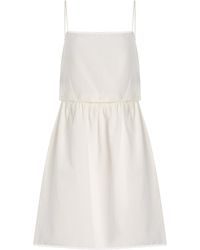 Miu Miu - Buttoned Cotton-Linen Mini Dress - Lyst