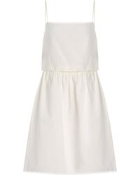Miu Miu - Buttoned Cotton-Linen Mini Dress - Lyst