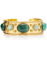 Sylvia Toledano - Byzantin Malachite And Amazonite 22k Gold Cuff - Lyst