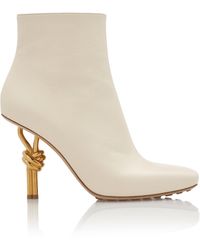 Bottega Veneta - Knot Leather Ankle Boots - Lyst