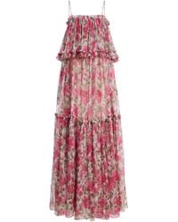 Chloé - Floral-Print Silk Maxi Dress - Lyst