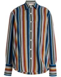 Marrakshi Life - The French Cuff Striped Cotton Shirt - Lyst
