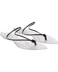 Alaïa - Invisible Thong Leather-Trimmed Sandals - Lyst
