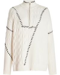STAUD Hampton Knit Sweater - White