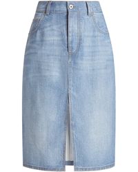 Bottega Veneta - Denim-printed Midi Skirt - Lyst
