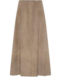 St. Agni - Suede Circle Skirt - Lyst