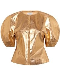 Gabriela Hearst - Waverly Foiled Linen Top - Lyst