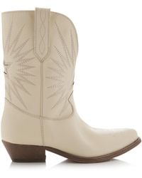 Golden Goose - Wish Star Embroidered Leather Western Boots - Lyst