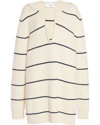 Victoria Beckham - Striped Stretch-cotton-silk Mini Dress - Lyst