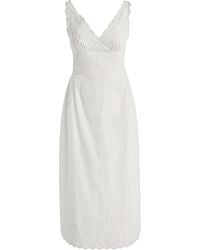Posse - Exclusive Lois Broderie Anglaise Cotton Midi Dress - Lyst