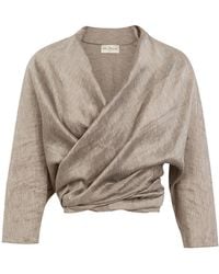 Cortana - Aria Wrap Linen-Silk Wrap Jacket - Lyst