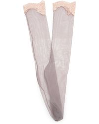 Valentino Garavani - Lace-Trimmed Mesh Socks - Lyst