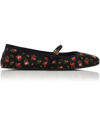 Dolce & Gabbana - Vally Floral-Print Ballet Flats - Lyst