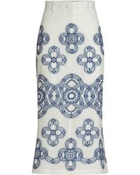 Silvia Tcherassi - Layan Linen-Cotton Midi Skirt - Lyst