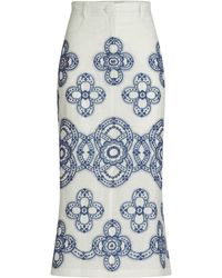 Silvia Tcherassi - Layan Linen-Cotton Midi Skirt - Lyst