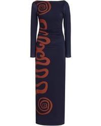 Cala De La Cruz - Exclusive Malaga Printed Jersey Maxi Dress - Lyst