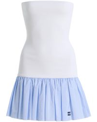 Miu Miu - Costina Cotton-Blend Mini Dress - Lyst