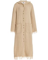 By Malene Birger - Tallula Hooded Fringed Cotton-blend Knit Long Coat - Lyst