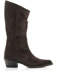 KHAITE - Clive Suede Knee Boots - Lyst