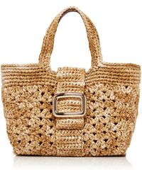Roger Vivier - Grand Vivier Choc Raffia Crochet Tote - Lyst