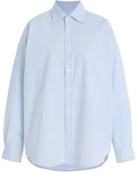 With Nothing Underneath - The Weekend Striped Cotton-Seersucker Shirt - Lyst